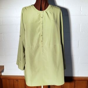 Roaman's pistachio green long sleeve tunic L…